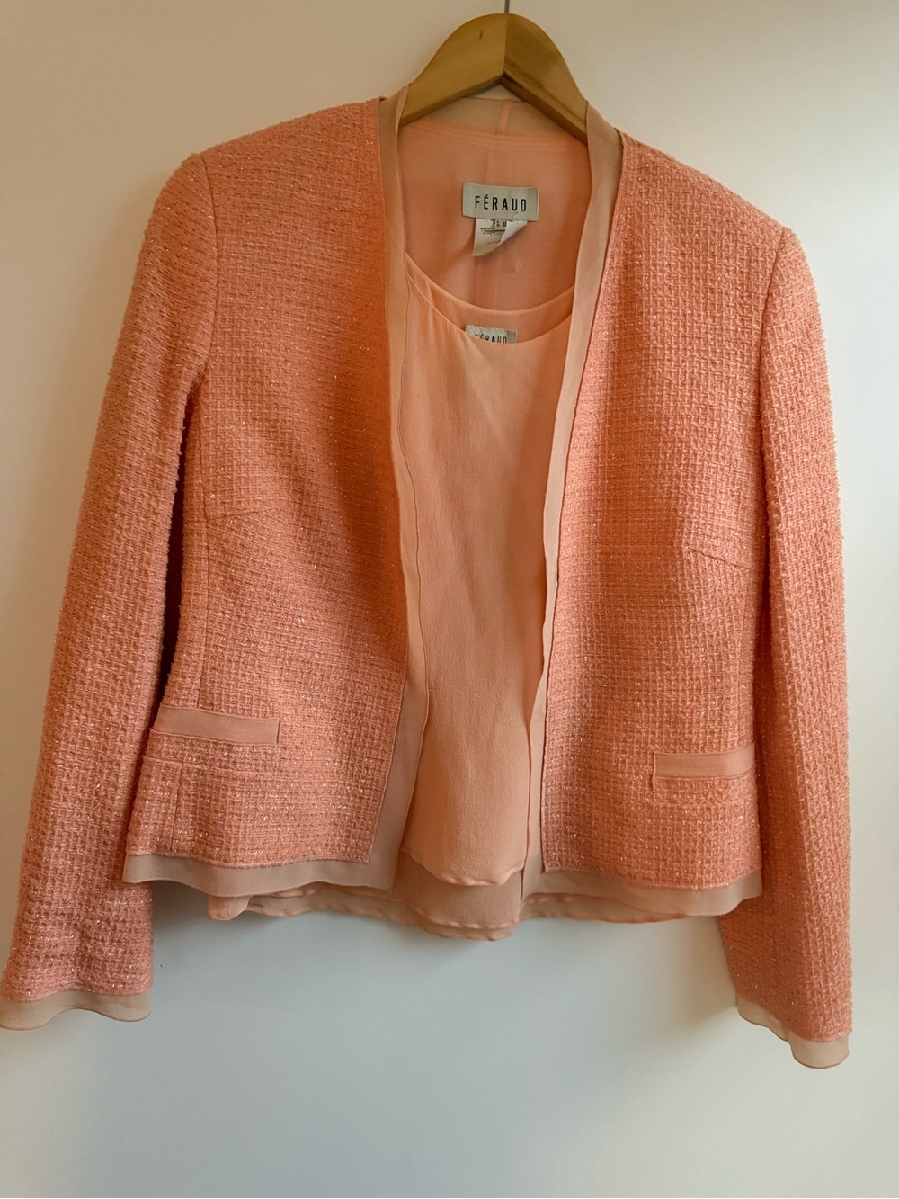 Louis Feraud Peach Tweed Jacket